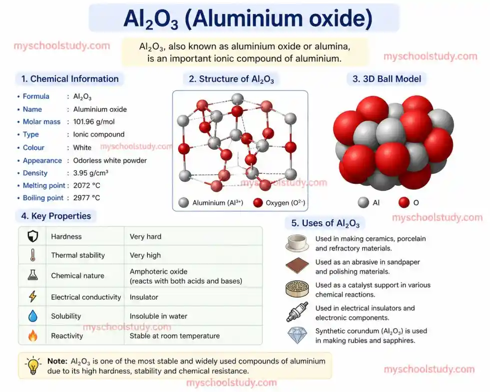 Quiz Class 10th Science 06-05-2026 al₂o₃ (aluminium oxide) myschoolstudy.com