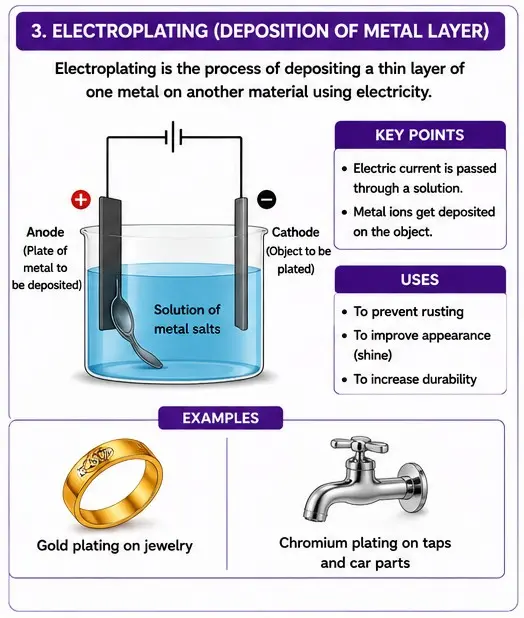 Quiz Class 8th Science 07-05-2026 class 8.3 deposition of metal layer myschoolstudy.com