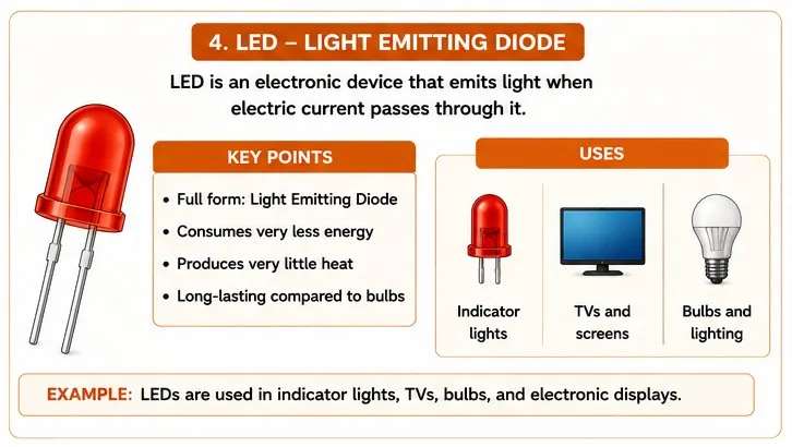 Quiz Class 8th Science 07-05-2026 class 8.4 led, myschoolstudy.com
