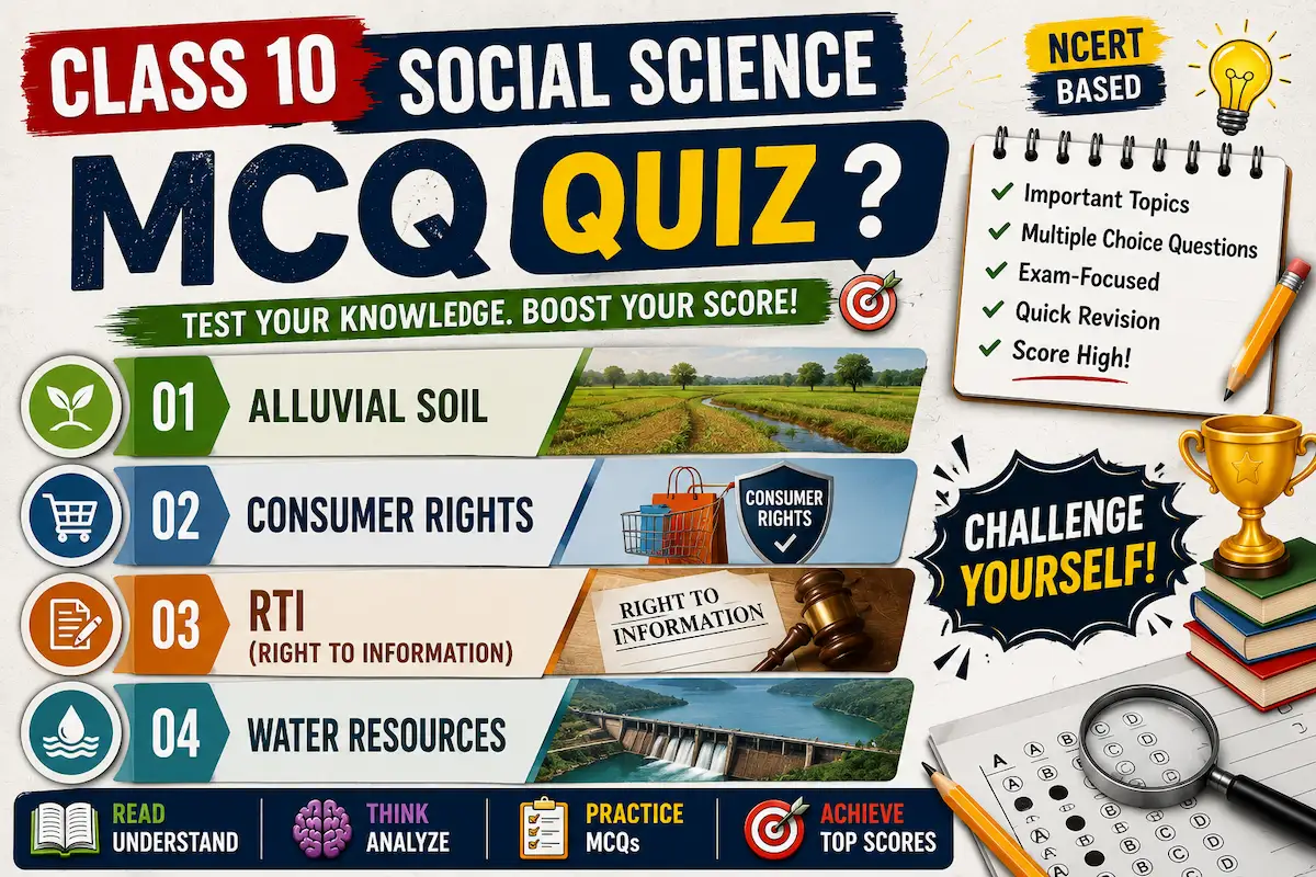 Class 10 Social Science MCQ Quiz Alluvial Soil, Consumer Rights, RTI & Water Resources myschoolstudy.com