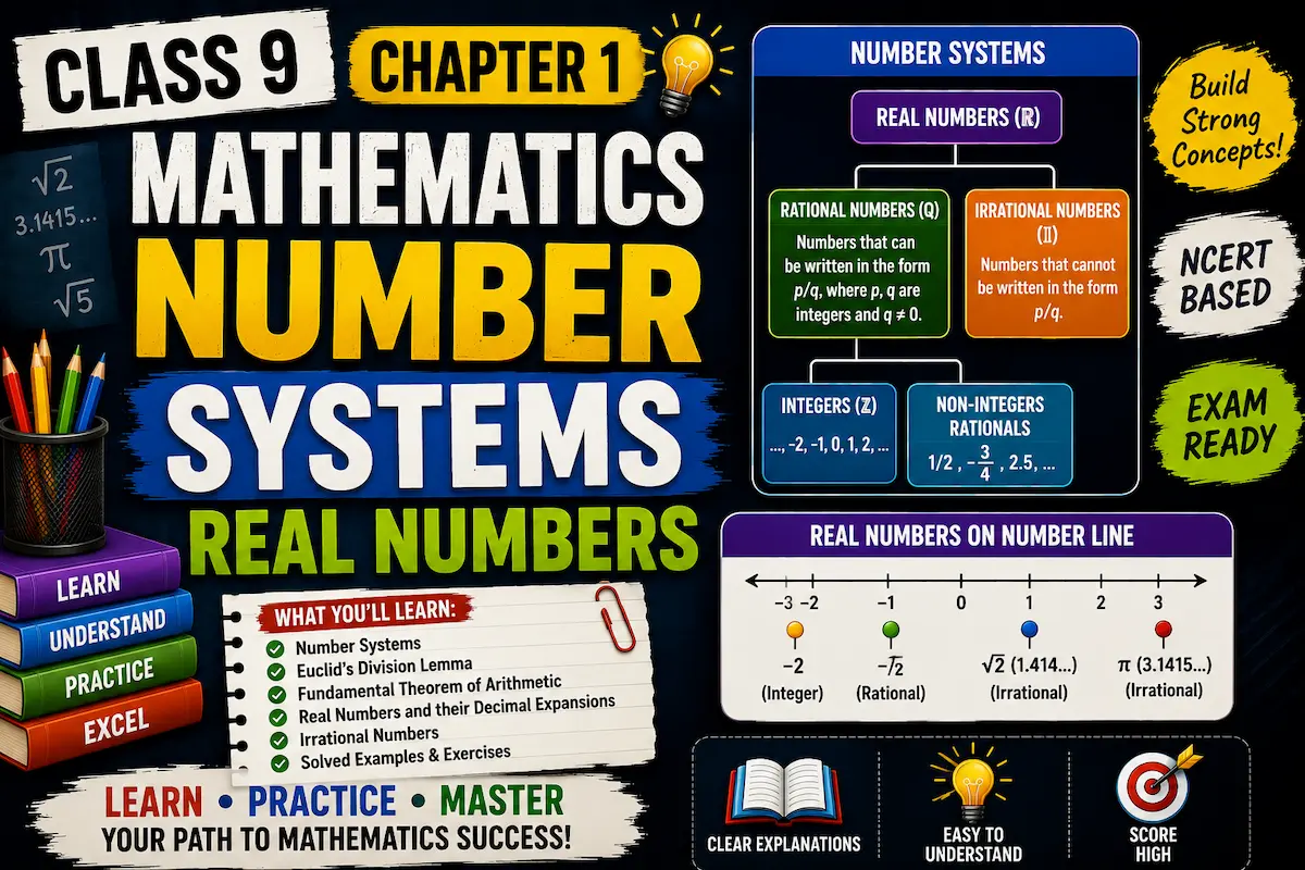 Class 9 Maths Chapter 1 Number Systems,real numbers myschoolstudy.com