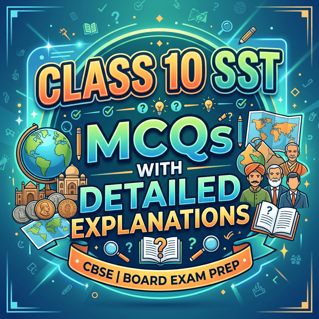Class 10 SST MCQs with detailed explanations for CBSE board exam preparation